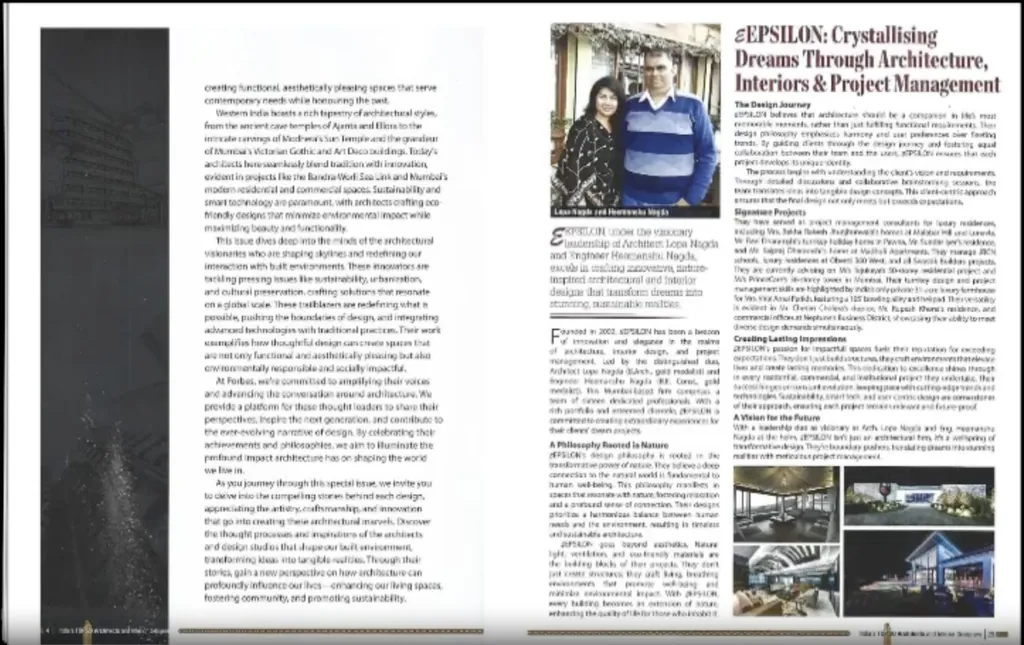 Eepsilon feature in Top 20 Architectures and Interiors publication